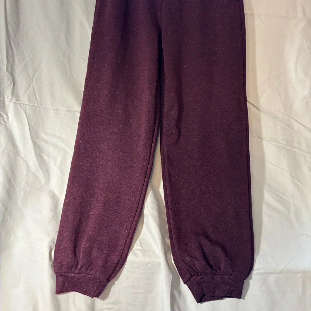 Mondetta Speckled Purple Youth Hoodie and Jogger Set Girls XS 5/6 - like new
